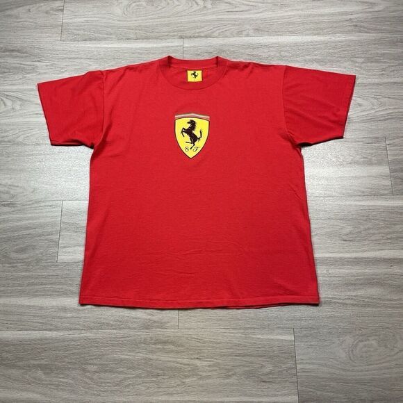 Vintage Shirt Mens Extra Large Red Ferrari Racing Italian Luxury 1996 Cars - Picture 1 of 9